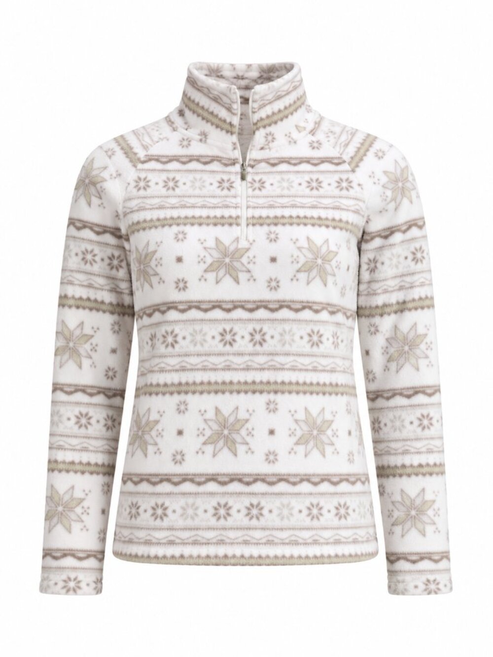 Eddie Bauer Nordic Snowflake Print Fleece Pullover Size M